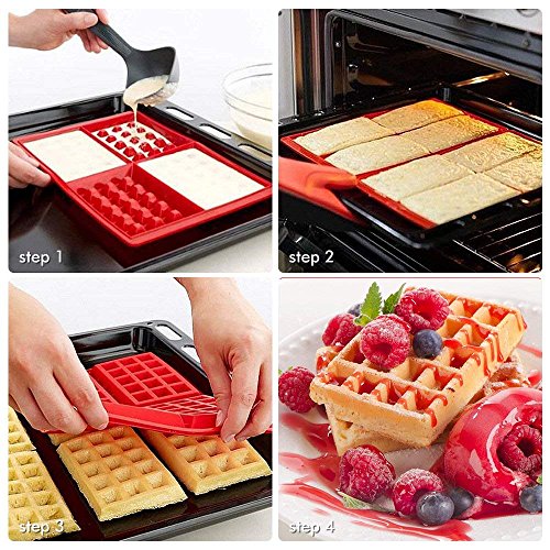 Febbya Stampo per cialde, in silicone per waffle 2...