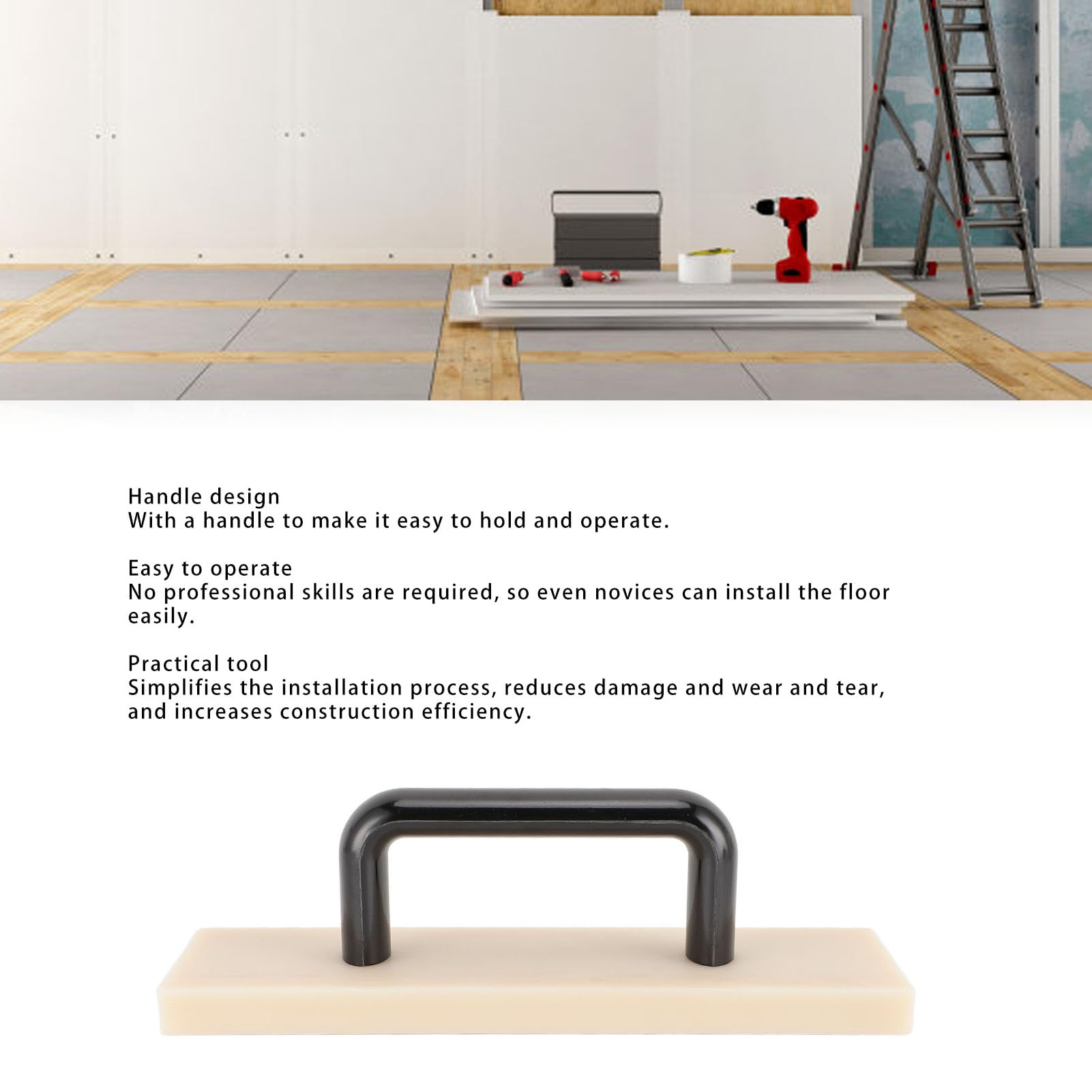 Bloque de Roscado Grande y Pesado, Bloque de Roscado para Instalación de Pisos con Grande, Hecho de Nailon Duradero, para Pisos Laminados y de Madera (M)