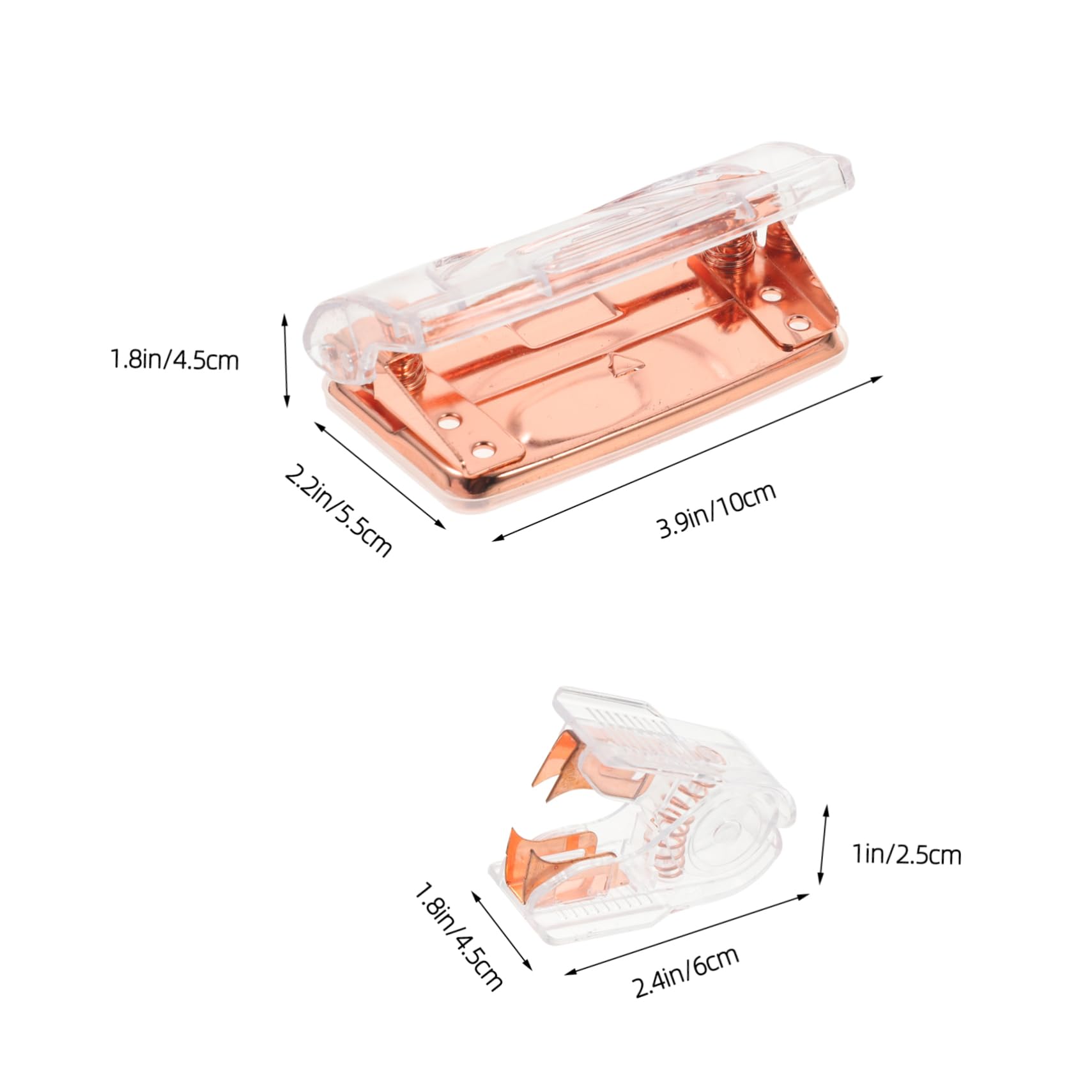 4sätze Bürobedarf Transparente Roségold Heftgerät Stanzer Tragbarer Hefterentferner Stilvolles Büro-accessoire Für Präzises Heften Und Lochen Für Professionelles Arbeiten