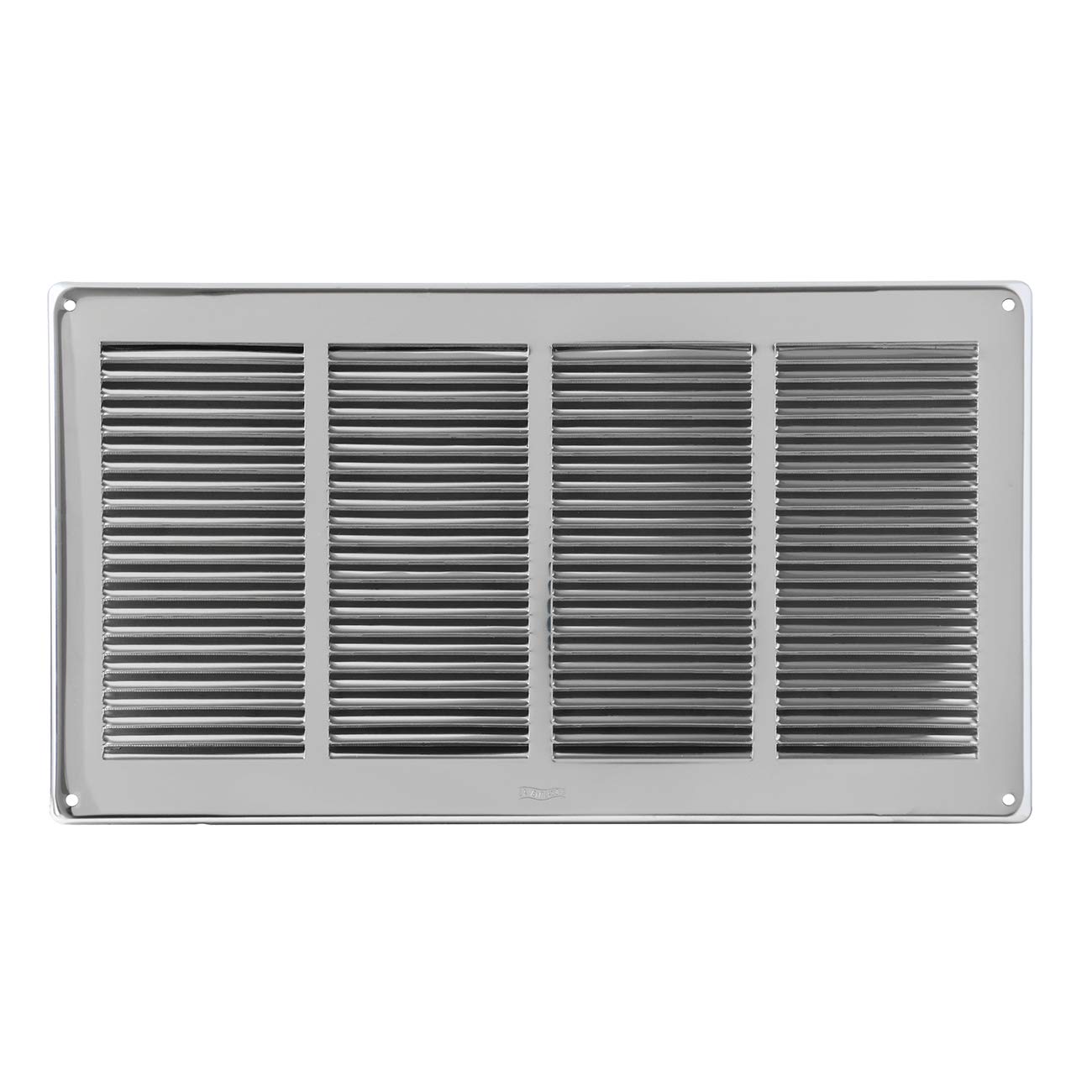 La Ventilazione GIN4424 Griglia di ventilazione rettangolare in Acciaio Inox430 da Sovrapporre. Dimensioni 440x240 mm