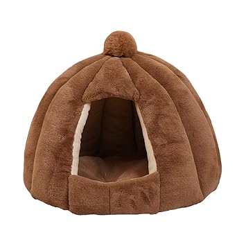 GG Enterprise Pet Dog Cat Bed Soft Warm Kennel Mat Pad Blanket Tent Light tan 56x48cm