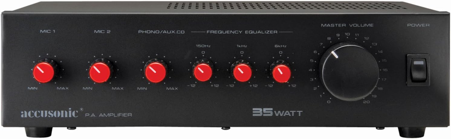 AS-35 Paging and Background Music Paging PA Amplifier 35W 3-Band EQ