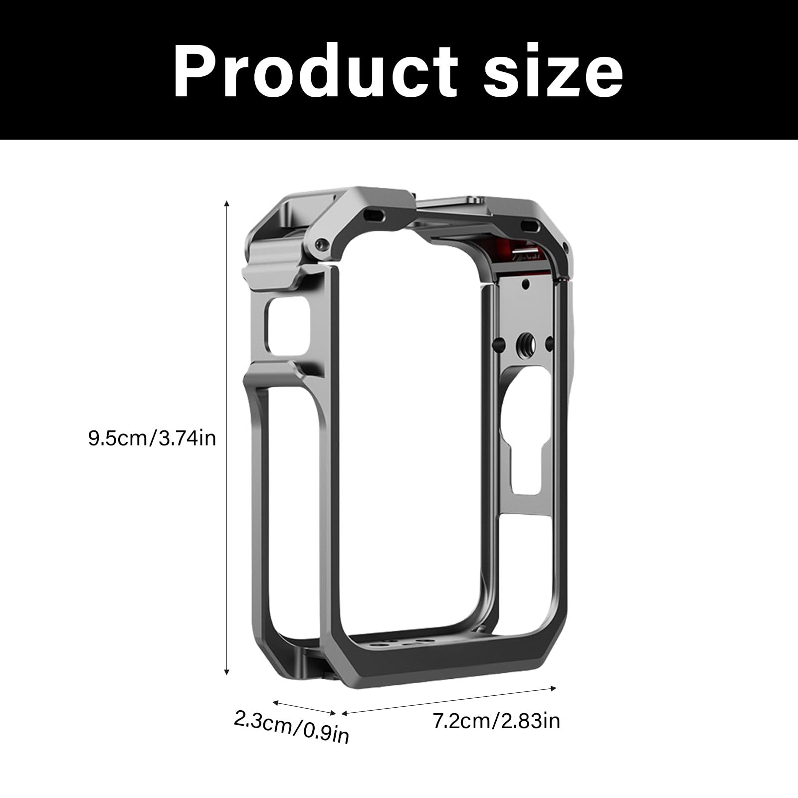 Boîtier multifonction en aluminium adapté pour les appareils photo à 360° améliorant le refroidissement, la portabilité compacte et l'intégration d'accessoires Cage de caméra antichoc