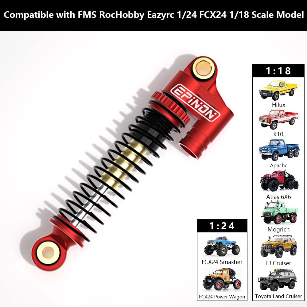 112mm Aluminum Shock Absorbers – Threaded, Adjustable – For FMS FCX10 LC80/K5 RC Crawler Upgrades