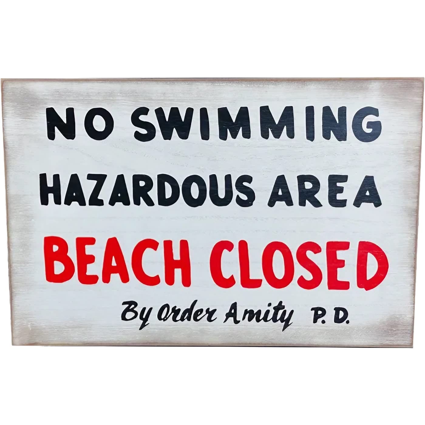 Trick Or Treat Studios Jaws No Swimming Wooden Sign Prop