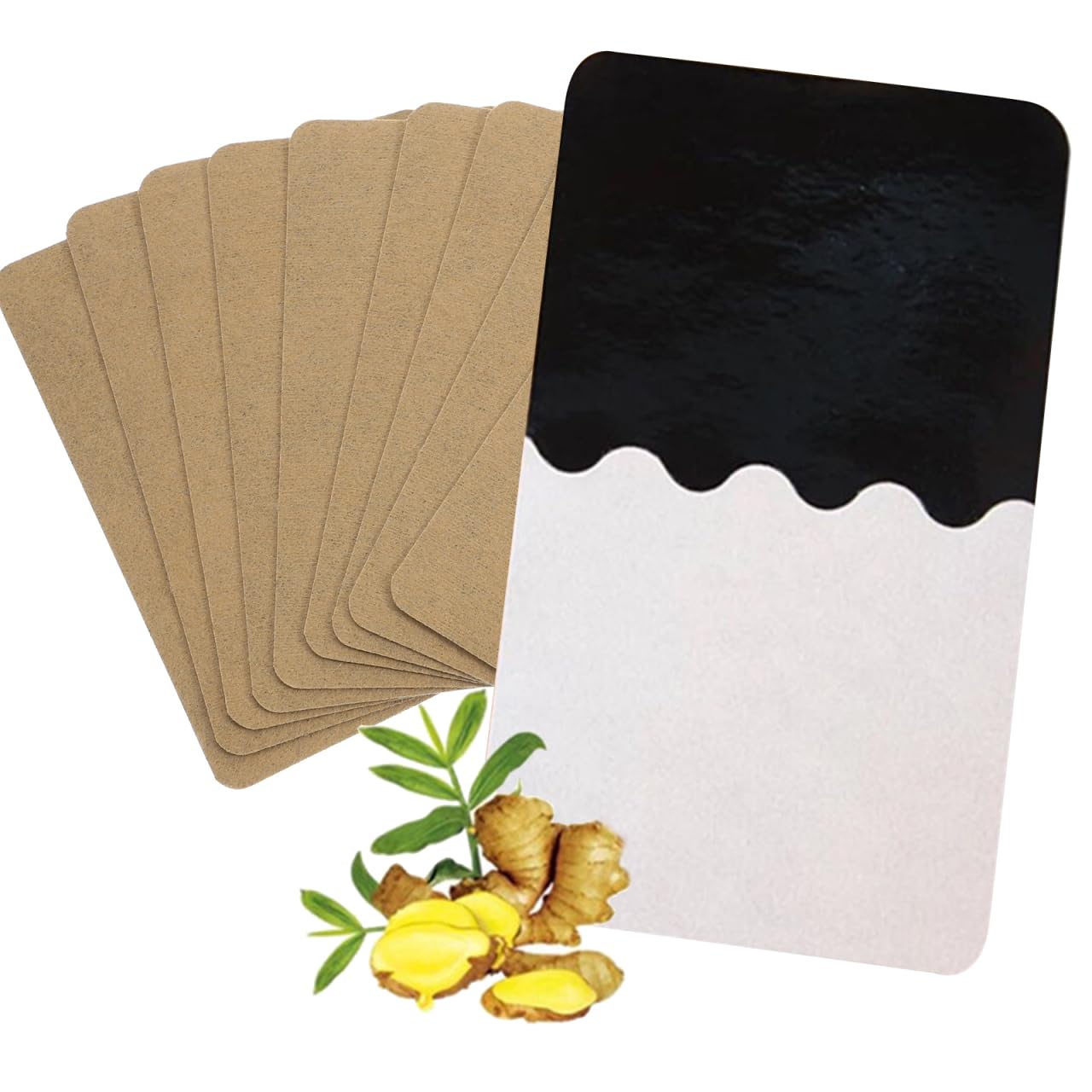 Healeved 50Packs Ginger Pad for Pain Ginger Pad Herbal Ginger Patches Chinese Pure Nature Blood Circulation Pads for Shoulder Knee Neck Hand Back Feet