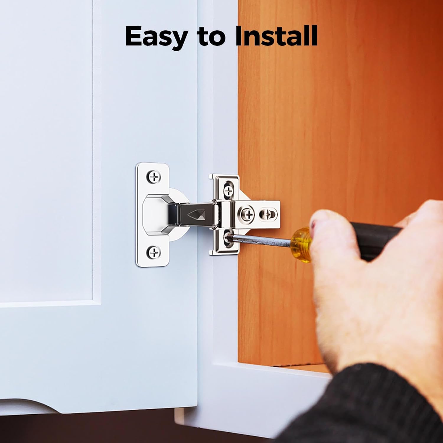 キャビネットヒンジ 1/2インチオーバーレイ用、ショートアームキッチンハードウェア、2パック(20)。