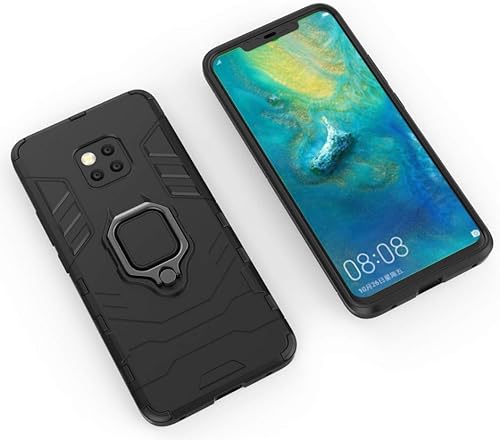Miniatura 3 de Compatible con Huawei Mate20 Pro, funda de metal con anillo de agarre a prueba de golpes (funciona con soporte magnético para automóvil), funda