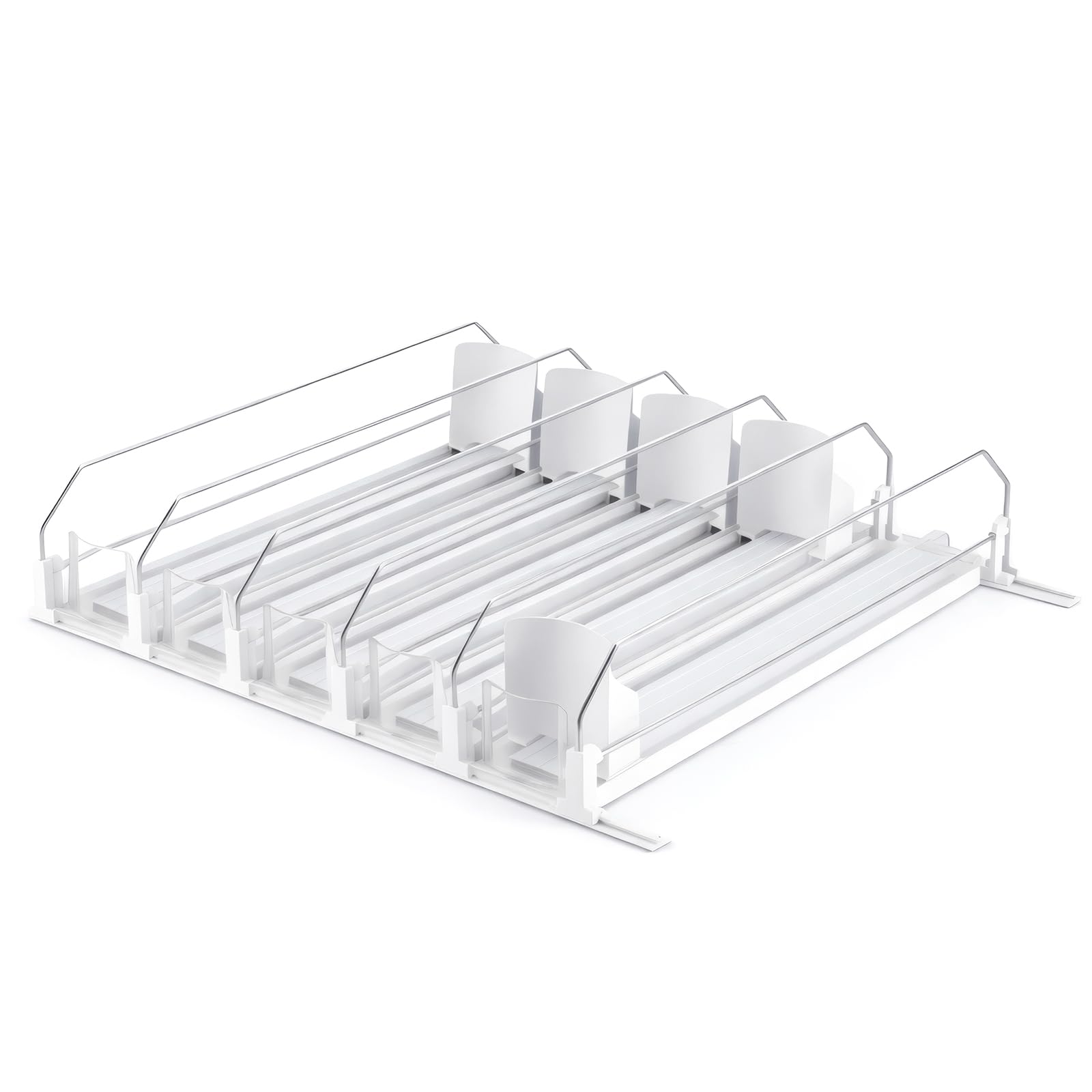 SUNNYNEST Automatic Can Dispenser for Refrigerator, Self-Pushing Fridge Drink Organizer with Spring Pusher, Adjustable Soda & Beer Can Holder for 12/25 Cans, 3/5 Rows Space-Saving (5 Rows)