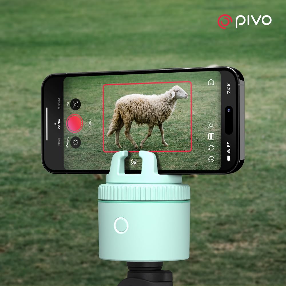Pivo Pod Lite und Smartphone-Halterung mit automatischem Sensor zur Verfolgung von Bewegungen zum Erstellen von Inhalten Freisprechfunktion 360° Drehung Videoaufnahme Mobiler Ständer - Grün
