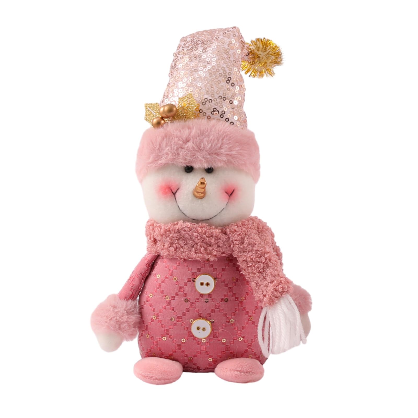 Tsophreniq Christmas Santa Doll Ornaments Sequins Sitting Snowman Figurine Doll Decoration for 2024 New Year Kids Gift Santa