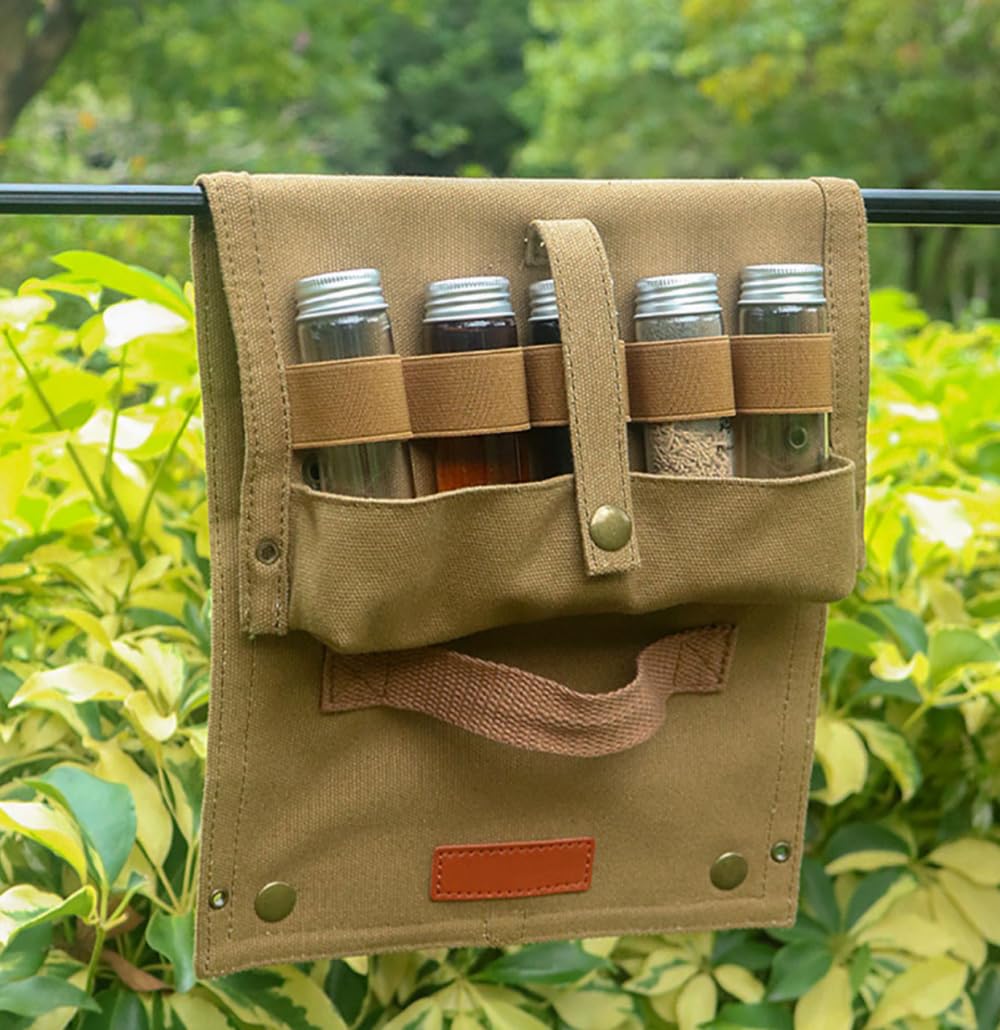 ACEXIER Campeggio all'aperto Portatile Picnic Barbecue Condimento Spice Bottle Storage Bag (Black)