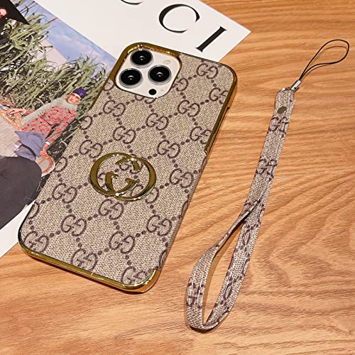 Compatible for iPhone 13 Pro Max Case,Luxury Stylish PU Leather Ultra Slim &Thin Soft TPU,Non-Slip,Drop-Proof,Shock-Proof and All-Round Protection for iPhone 13 Pro Max 6.7 Brown