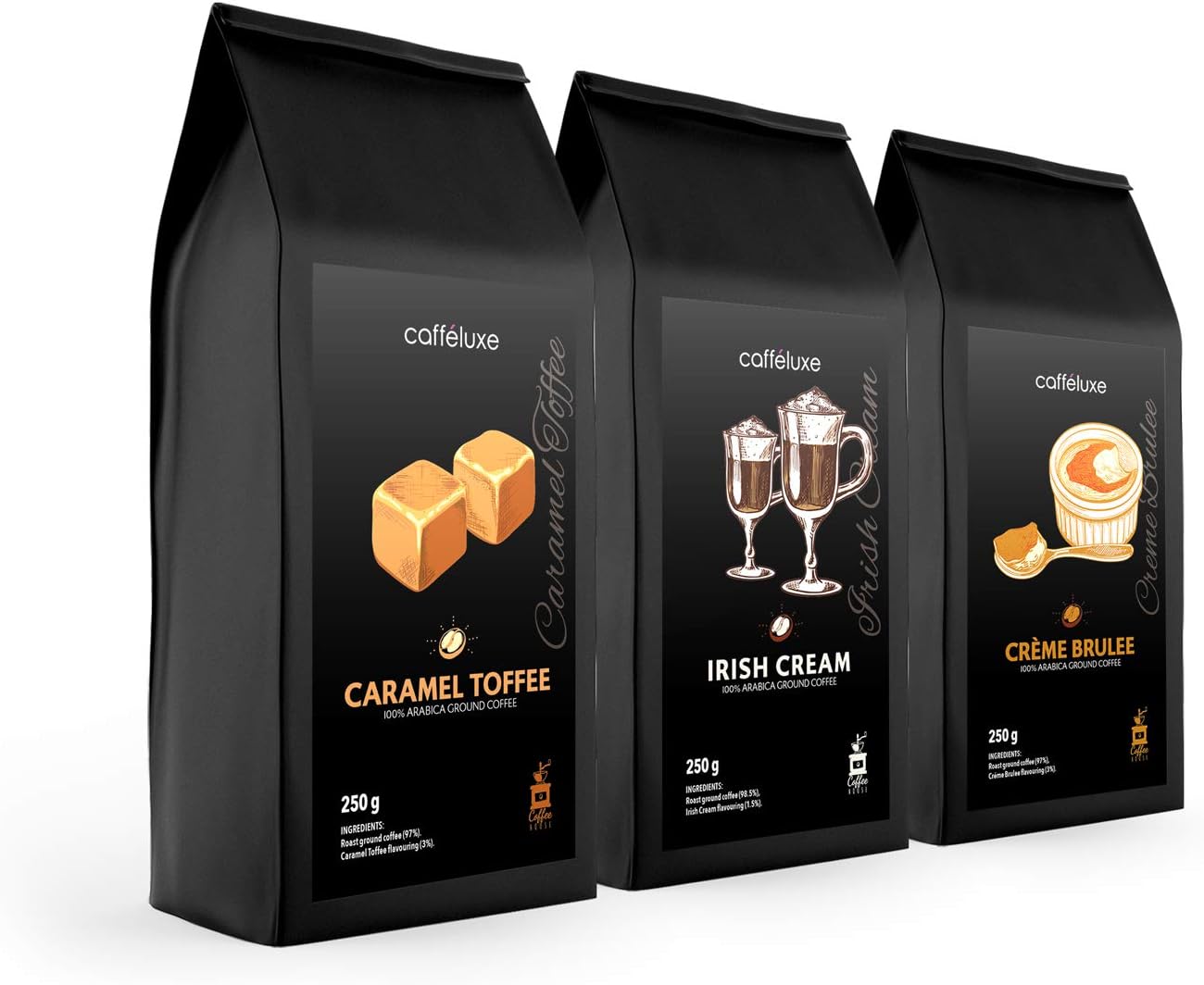 Caffeluxe Arabica ground Coffee Beans Filter Coffee, Mocha Pot