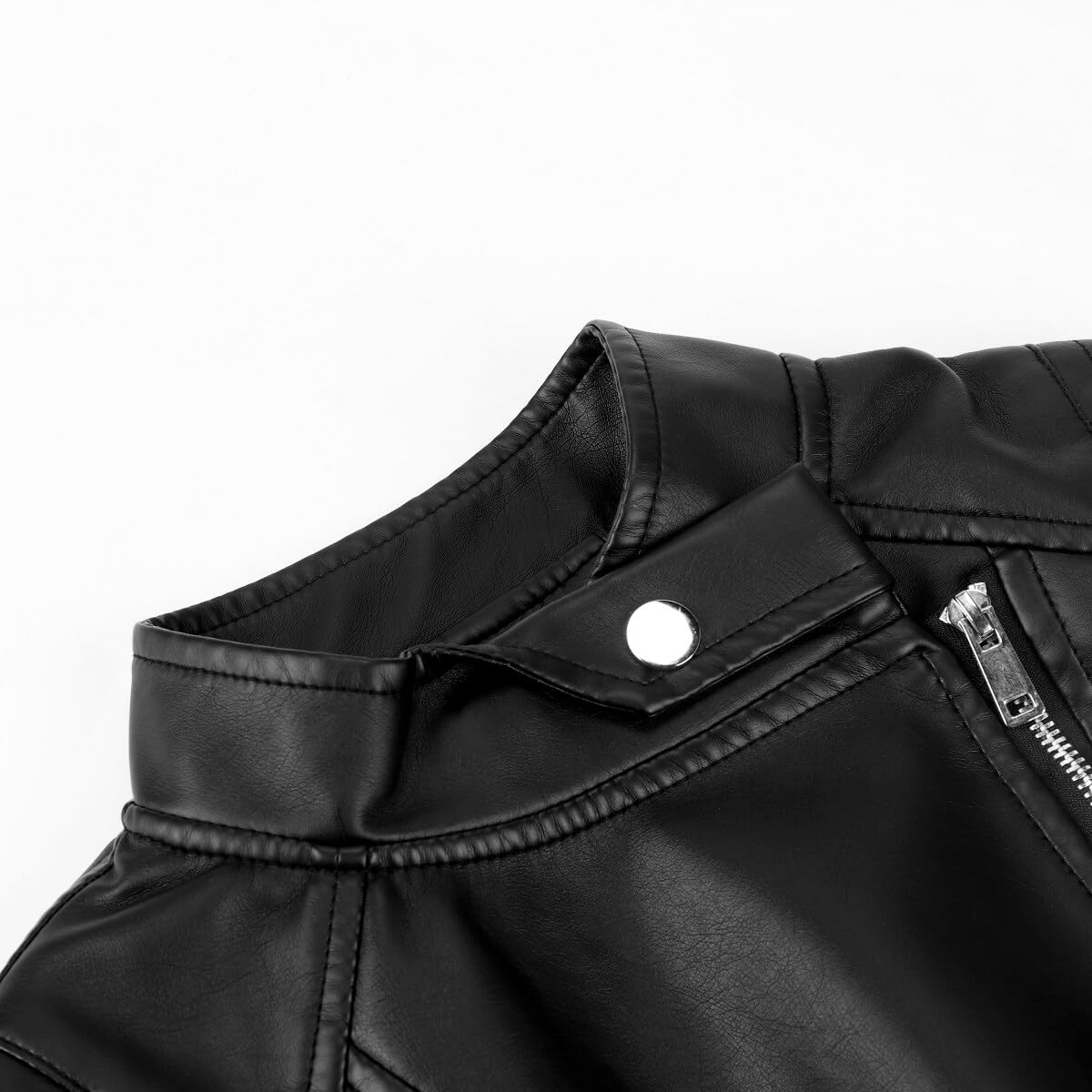 YYNUDA Giacca da donna in pelle con chiusura lampo, antivento, colletto alto, giacca da motociclista per primavera e autunno
