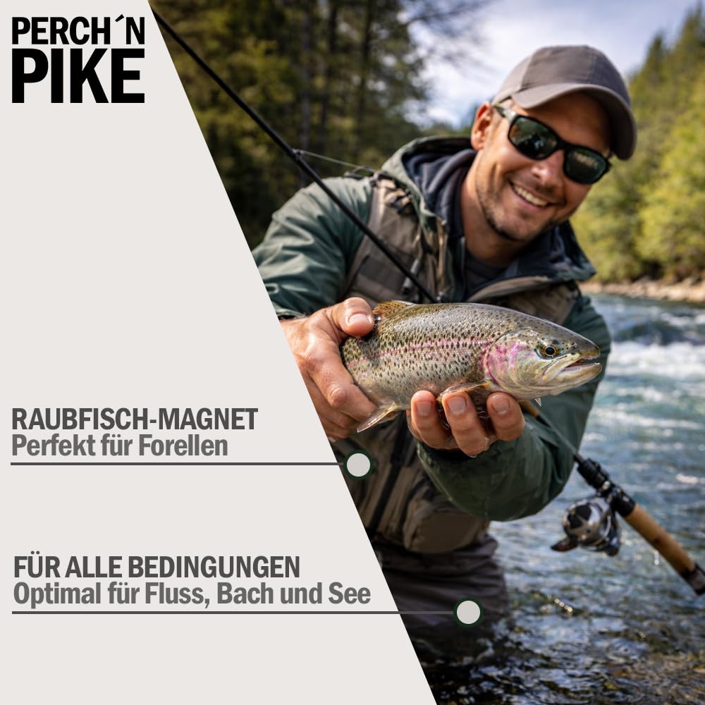 Wobbler - Set di 5 esche artificiali per trote e pesce persico, 5,5 cm, per pesca spinning, esca Minnow affondante per acqua dolce, ultra leggera, 4,4 g, 5,5 cm, in diverse decorazioni, per trote