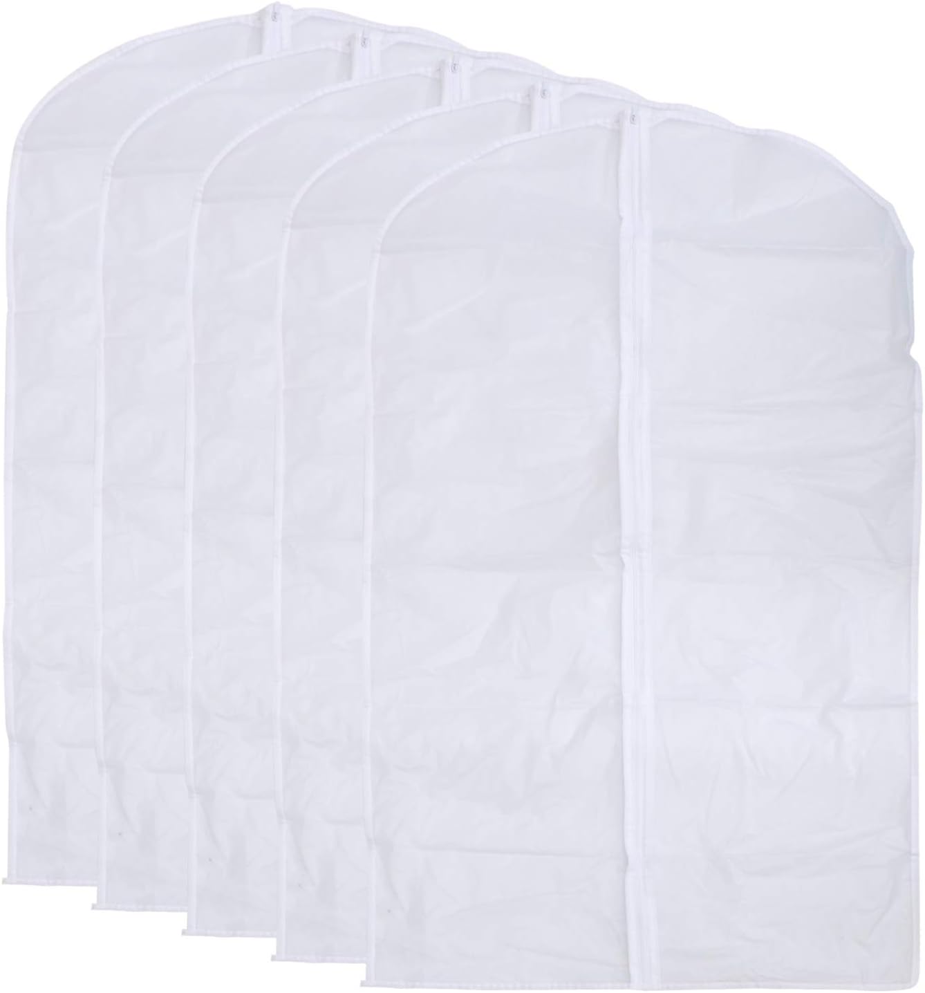 Cabilock 5pcs Transparent Clothing Covers Peva Garment Bags Zip for Dust Hanging Storage for Suits and Jackets for Travel and Closet Organization