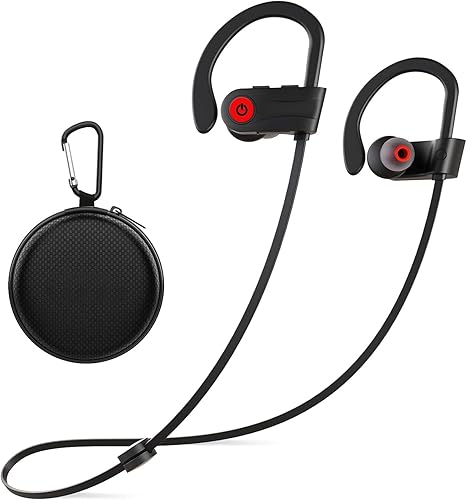 Miniatura 1 de Otium Auriculares Bluetooth inalámbricos, auriculares deportivos, IPX7, impermeables, para gimnasio, correr, 15 horas de reproducción, aislamiento