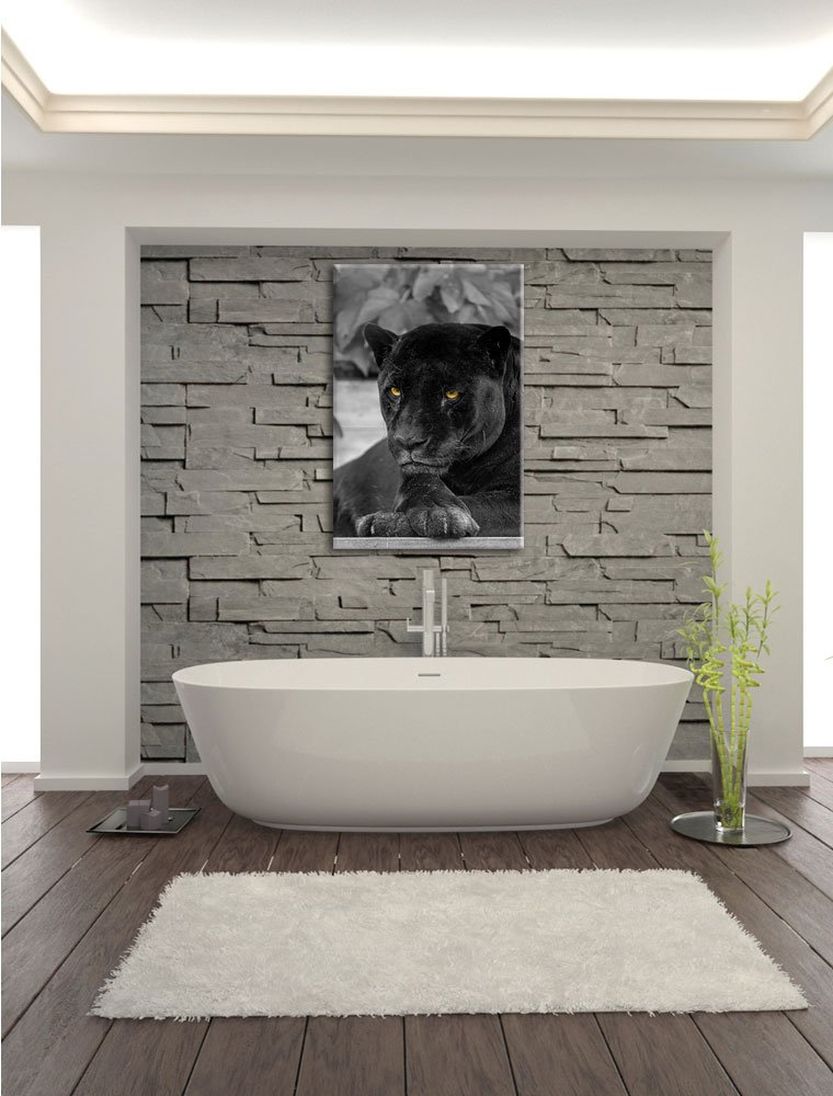 Panther Leinwandbild 40x60cm - Tier Wanddekoration Für Wohnzimmer & Büro