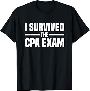 The Best CPA Certified Public Accountant Gifts Unisex Adults Black T-Shirt Small I Survived The CPA Exam