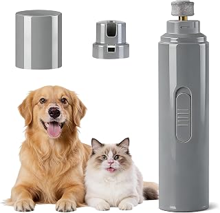Pet Nail Grinder, Whisper Quiet Claw Trimmer Nail Clippers for Dogs & Cat | Three grinding ports, Quiet and Low-Vibration Dog Nail Trimmers, Ideal for Sensitive Dogs of All Breeds & Sizes