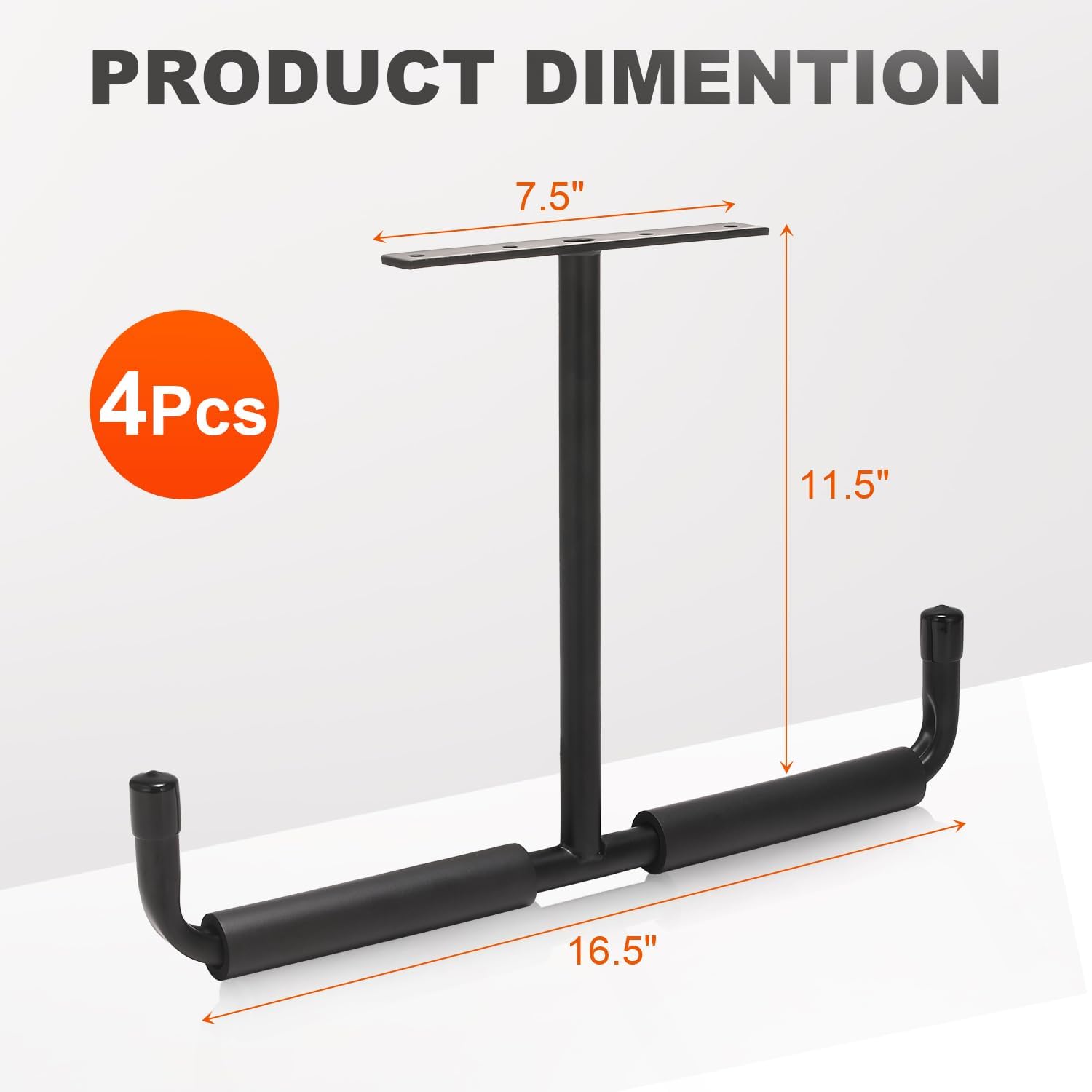 LEICHTEN 4 Pcs Upgraded Overhead Garage Storage Rack, Durable Garage Ceiling Storage Racks, Garages Overhead Lumber Storage Racks, Hanging for for Ladders, Ski Tools, Bikes, Tires, Gardening Tools