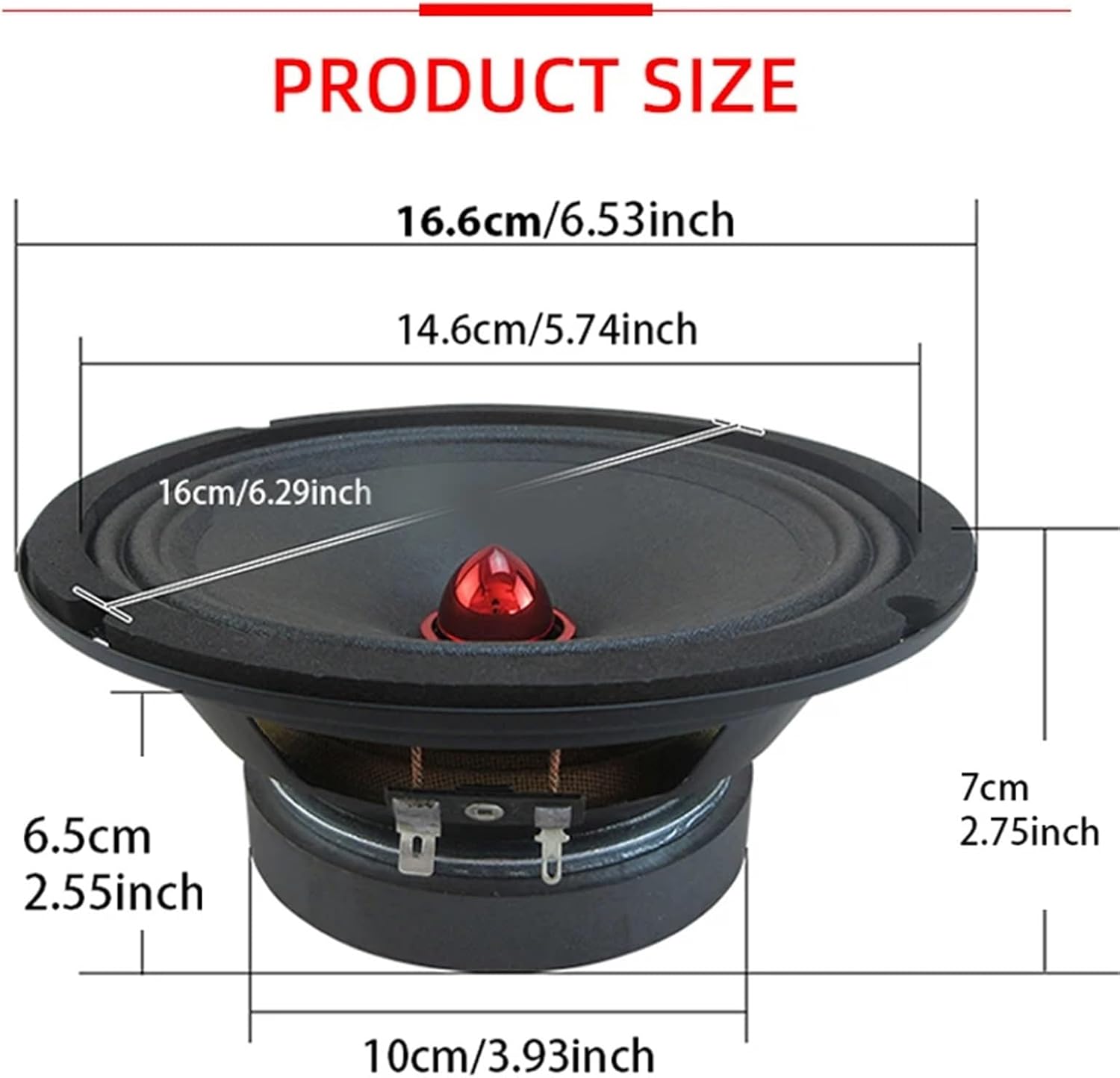 1PC 650W 6.5" Car Speaker Mid Range Speaker for Car Audio Modification Surround Sound System
