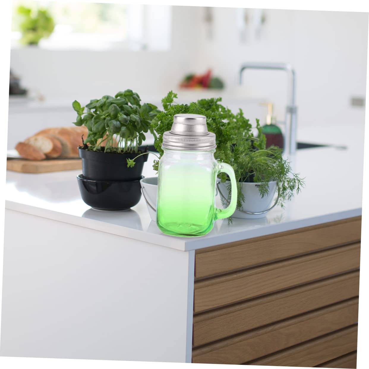 SHOWERORO 5 Sets Edelstahl-glasdeckelbänder Shaker-deckel Für Gläser Verschleißfest Angenehm Zu Halten Haushaltswaren 2 Stück * 5