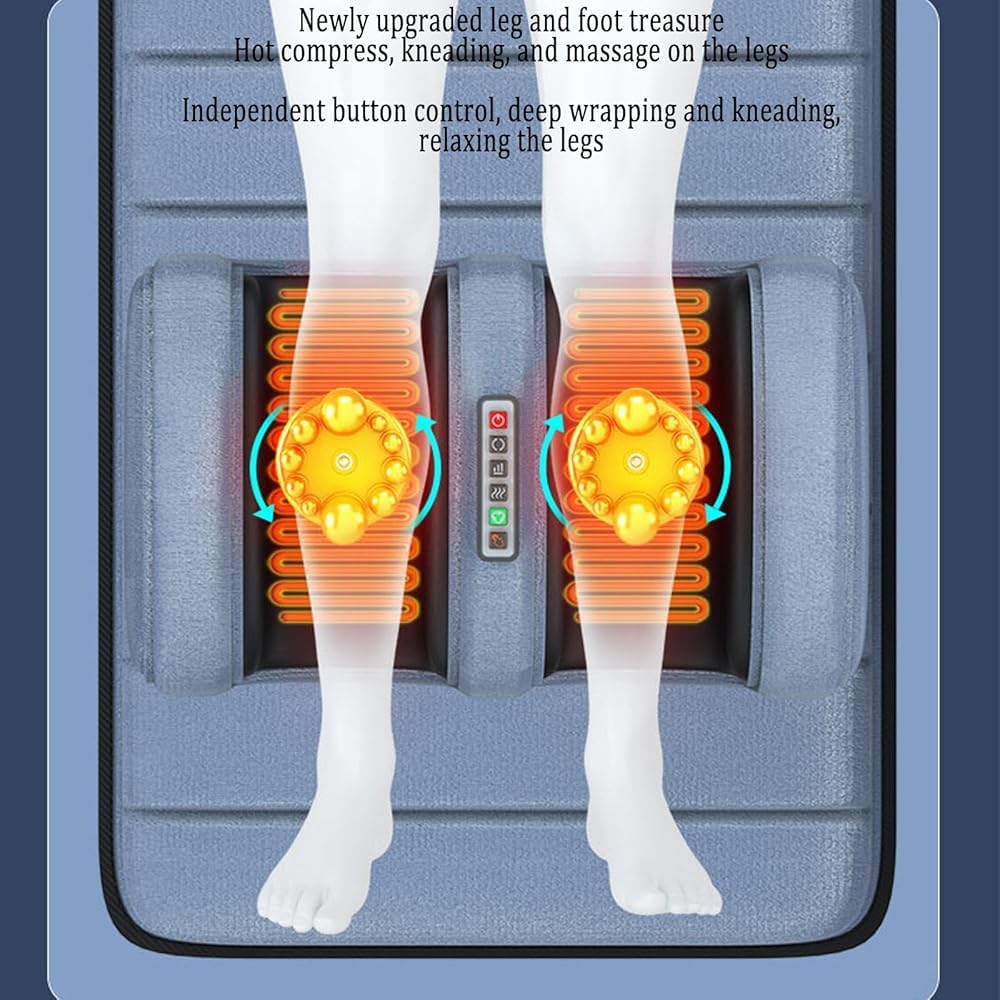 Alfombrilla de masaje eléctrica de cuerpo completo, almohadilla térmica multifuncional para cuello, espalda, cintura, piernas y suela, ideal para usar en la cama o el sofá, relajación y comodidad para