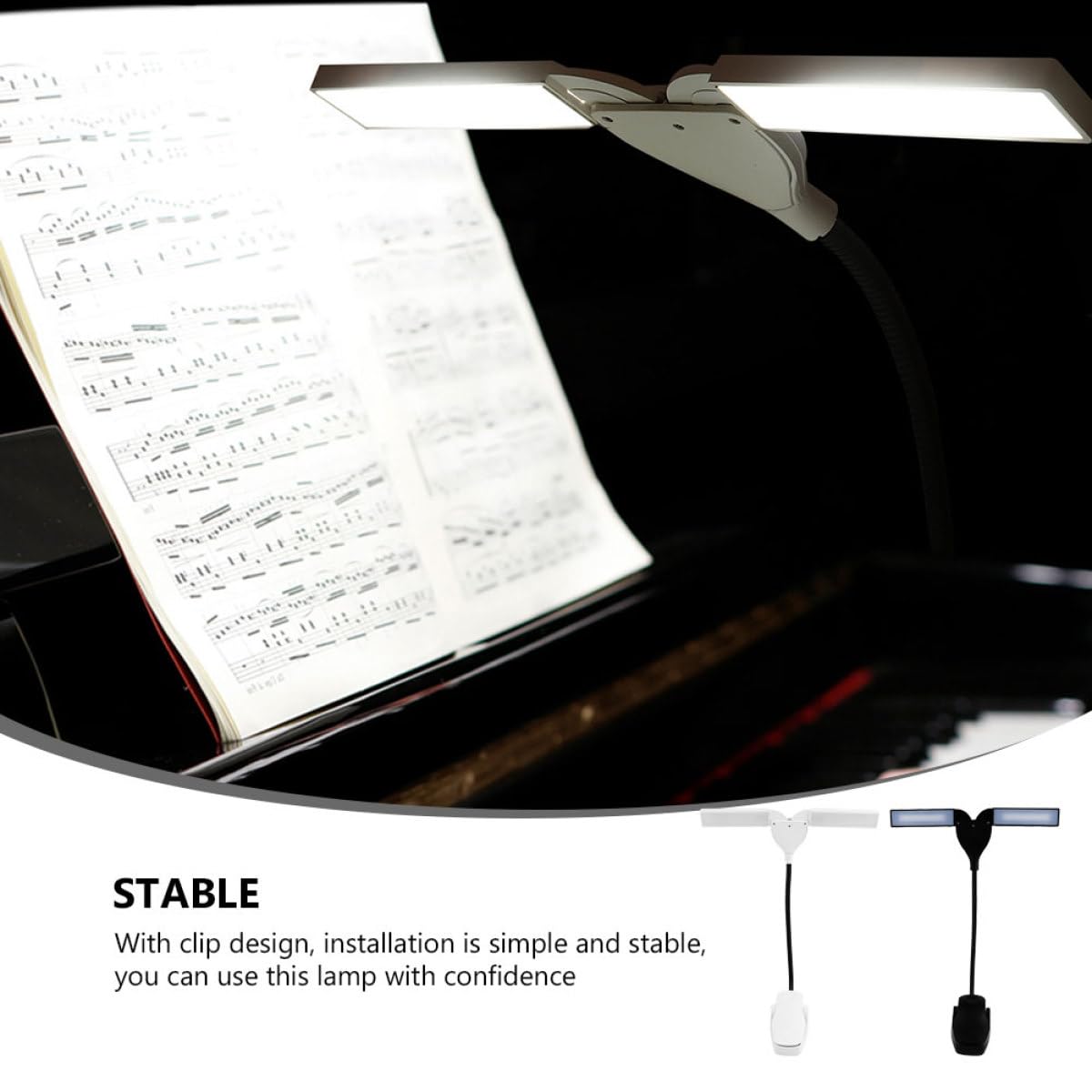 MAGICLULU Lampada a LED Clip per Spartito e Pianoforte, Luce da Lettura Regolabile a 3 Livelli, Protezione Occhi, Design Stabile e Bilanciato, per Studio e Pratica Musicale Colore Casuale