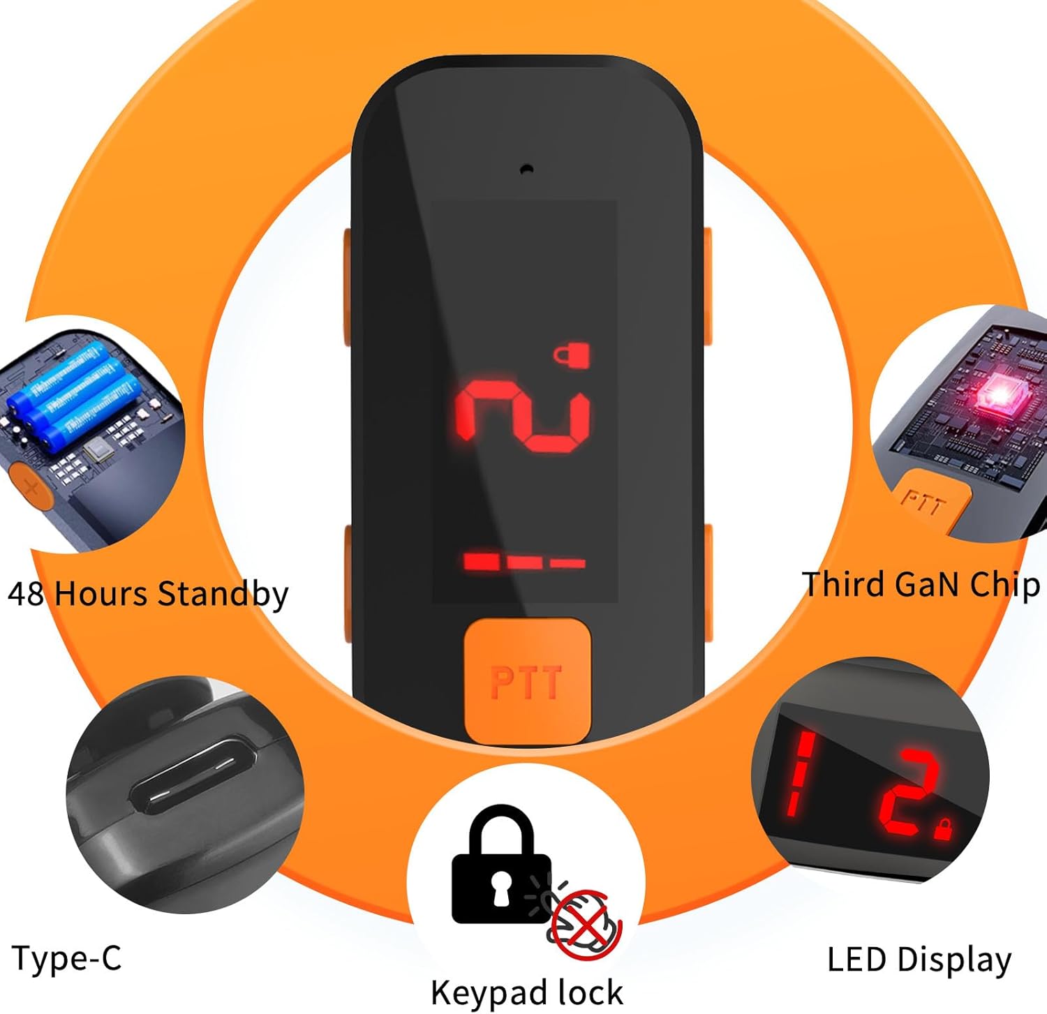 Super Mini Walkie Talkies 2 Pack, Waterproof Two Way Radio with Earpieces Portable FM Transceiver for Outdoor Restaurant Baseball Hiking Hospital Retail