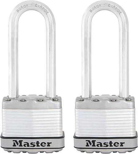 Master Lock M1XTLJ Magnum - Candado resistente con llave, 2 unidades con llave similar, acero
