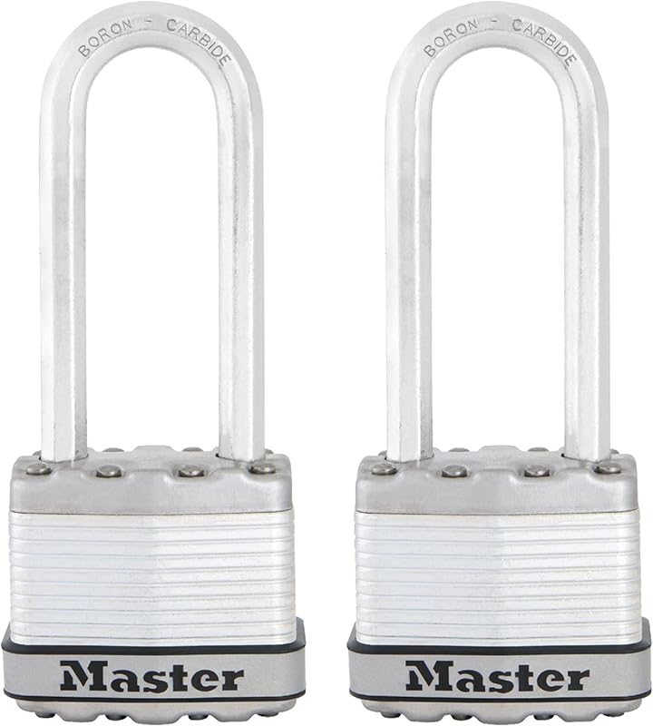 Master Lock M1XTLJ Magnum Heavy Duty Padlock with Key, 2 Pack Keyed-Alike