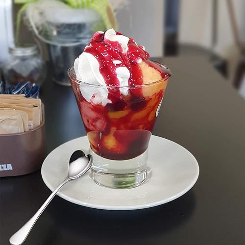 Miniatura 5 de Demitasse - Cucharas de café, 4.9 pulgadas de acero inoxidable 1810, juego de 6, bonita cuchara agitadora en forma de corazón para té, café