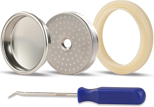 54mm Precision Shower Screen Kit Compatible with Breville Sage barista 870/876/878/880/810/840Includes Backflush Insert Cleaning Disc, Silicone Gasket & Seal Pick for Espresso Coffee Machines 54mm