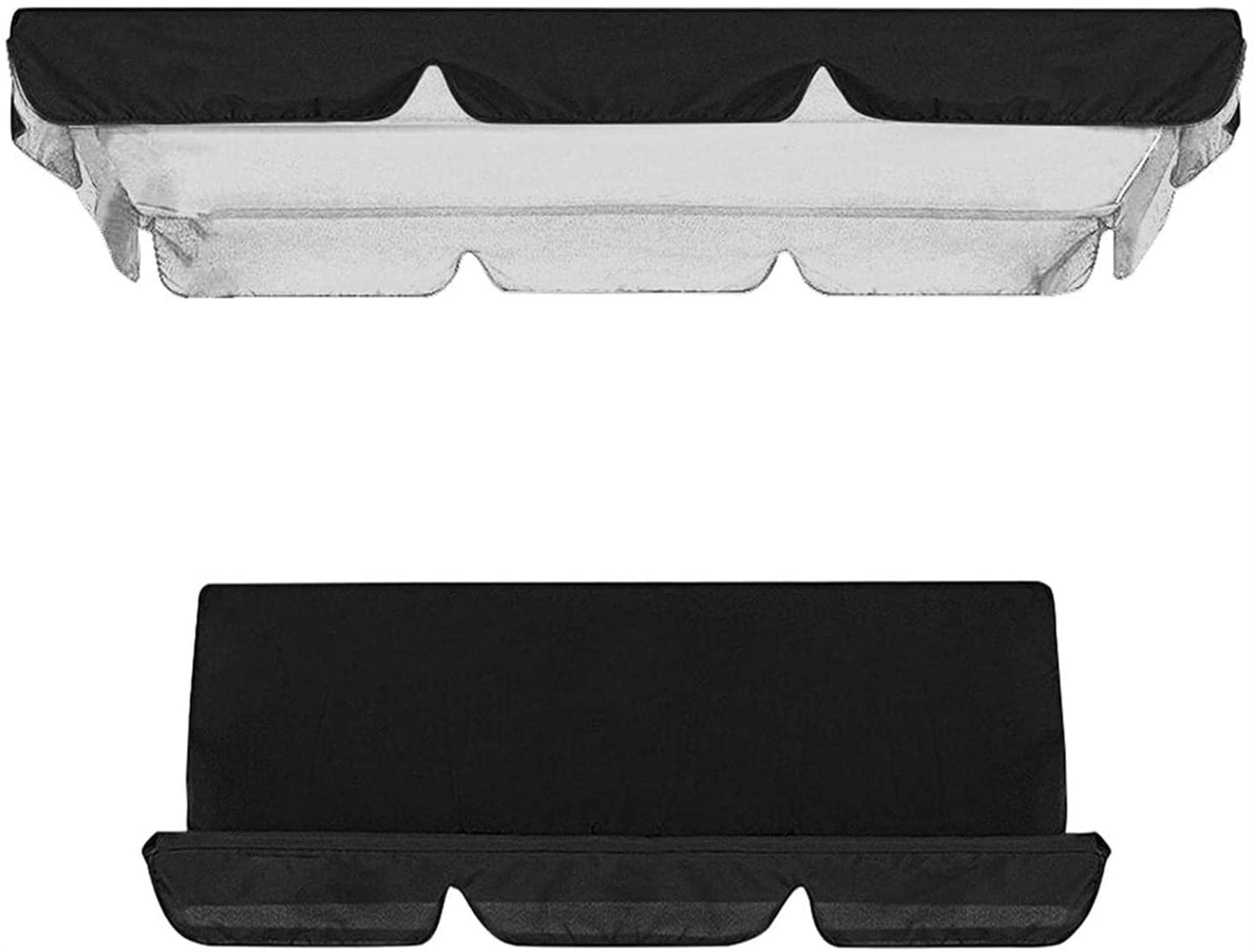 Tetto del Dondolo da Giardino Ricambio, Baldacchino per Sedia a Dondolo da Giardino + Sedile di Ricambio per 2/3 posti, Set di Copertura di Ricambio per Altalena a baldacchino Impermeabile, Tetto/Cop