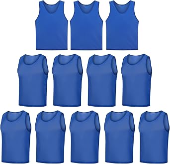 12 Pack Scrimmage Vest/Team Training Jerseys/Sports Pinnies/Practice Jerseys/Soccer Bibs with Carry Bag