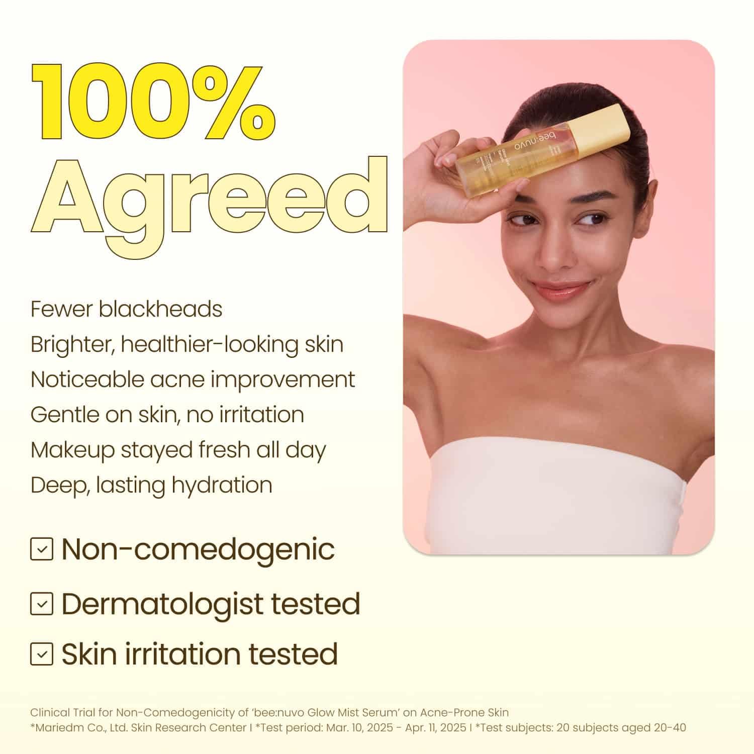 beenuvo Glow Mist Serum, Propolis 20,000 ppm, Niacinamide 5%, Hyaluronic Acid, Hydrating Face Mist, Lightweight Serum, Non-Comedogenic, For Sensitive Skin, Korean Skin Care (2.70 fl oz) - Image 8