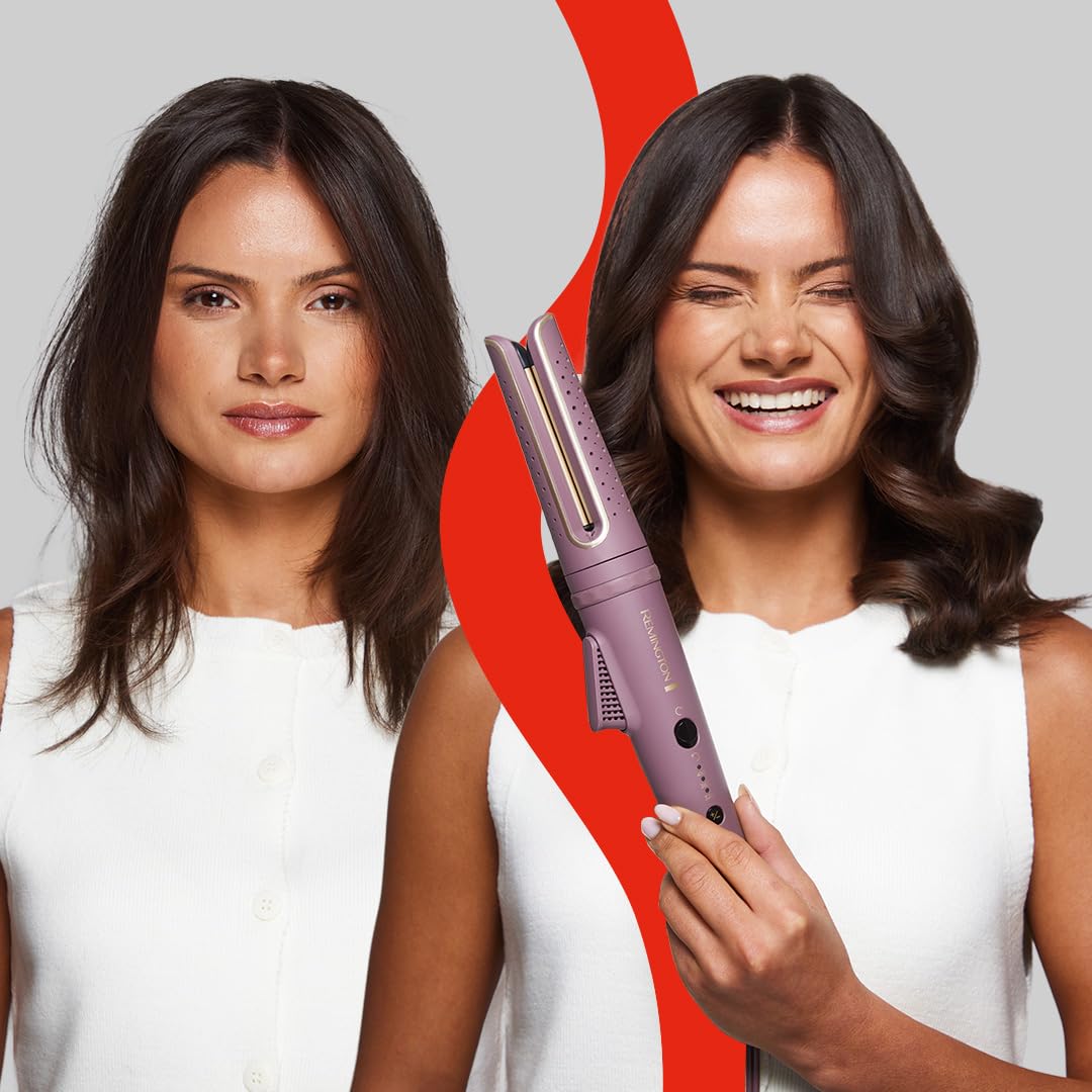 Remington rizador giratorio AIRvive con Aire Ionizado, Tecnología de Ionic Air para unos rizos duraderos (revestimiento de cerámica ultrasuave con microacondicionadores, digital, 160 a 210 °C) CI8930