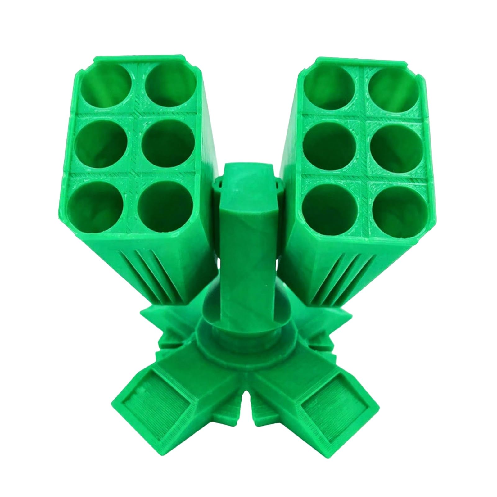 Pasisuu Rocket Launcher Pen Holder 3D Printed Desk Organizer Multi-Grid Stationery Cup for Pencils, Creative Pencil Pot Storage for Office Study Desktop Decor, Durable PLA, 9.5x8x8cm Green