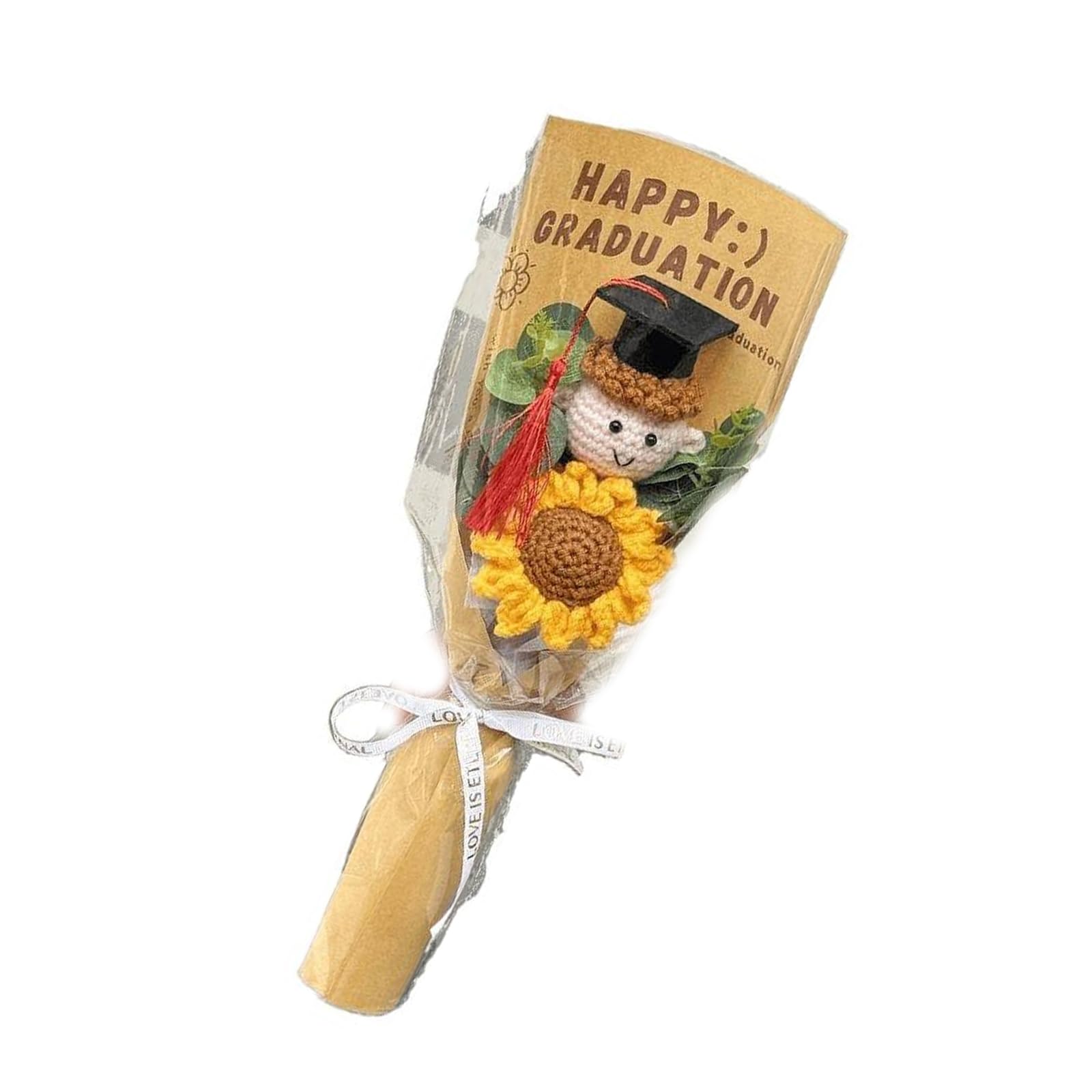Single Stems Crochet Sunflowers Floral Bouquets User Friendly Wool Craft Symbolic Flower Present for Celebration Single Stems Crochet Sunflowers Floral Bouquets