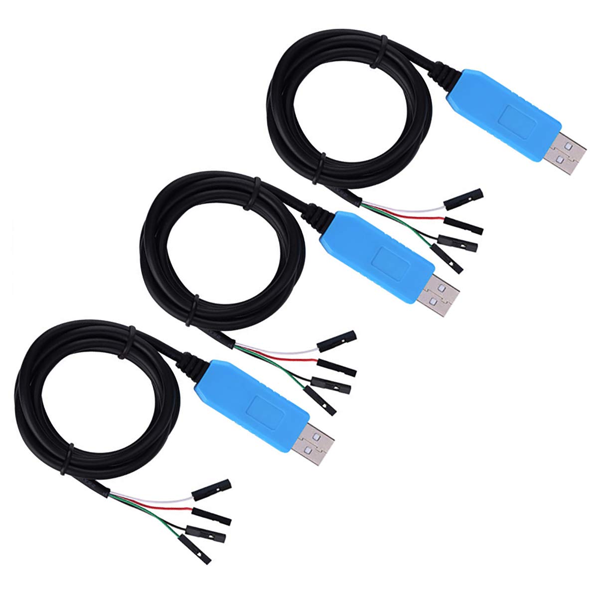 PL2303TA USB to TTL Serial Cable, 3Pack PL2303TA Download Cable USB to TTL rs232 Serial Cable Debug Console Cable Compatible for Raspberry Pi