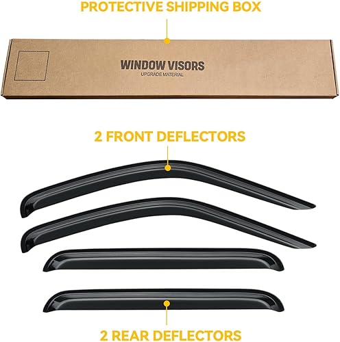 Miniatura 144 de Viseras de ventana para Toyota Camry 2007-2011, protectores de lluvia, deflector de ventilación, sombra humo oscuro 07 2008 2009 2010 11, con cinta