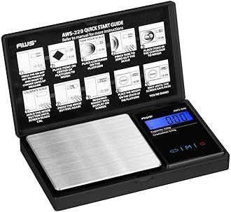 American Weigh Scales AWS Series Digital Pocket Weight Scale LCD Screen Accurately Measures 220g x 0.01g, (Black), AWS-220-BLK