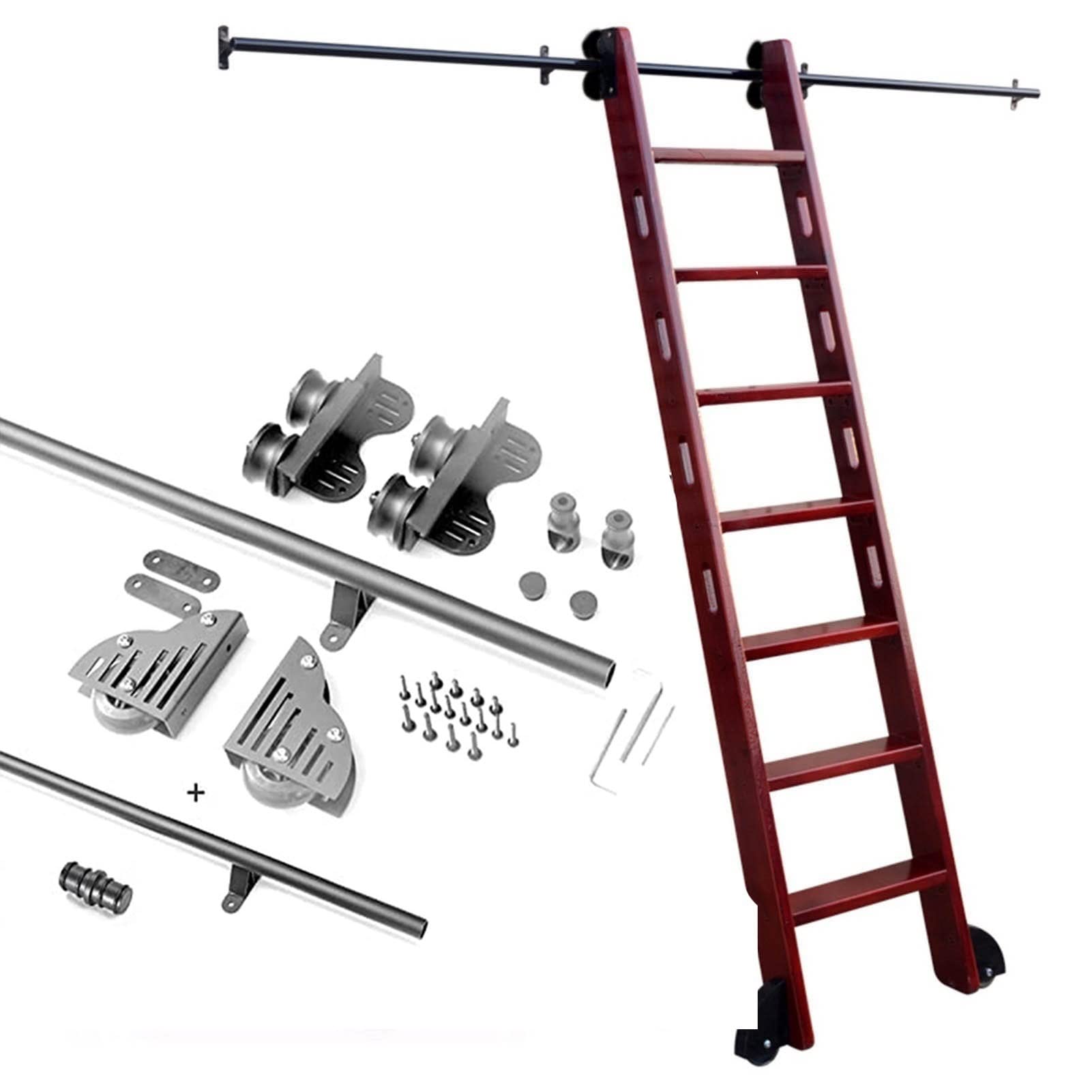 Kit quincaillerie porte de grange coulissante en acier robuste avec roulettes pour rail de suspension