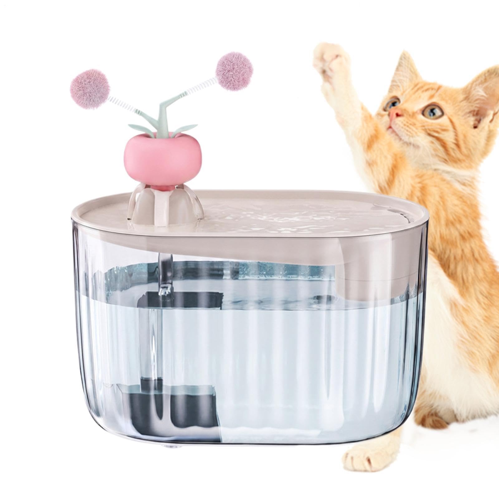 Fuente para mascotas automática de 1,8 litros y comedero interactivo para suelo o jaulas