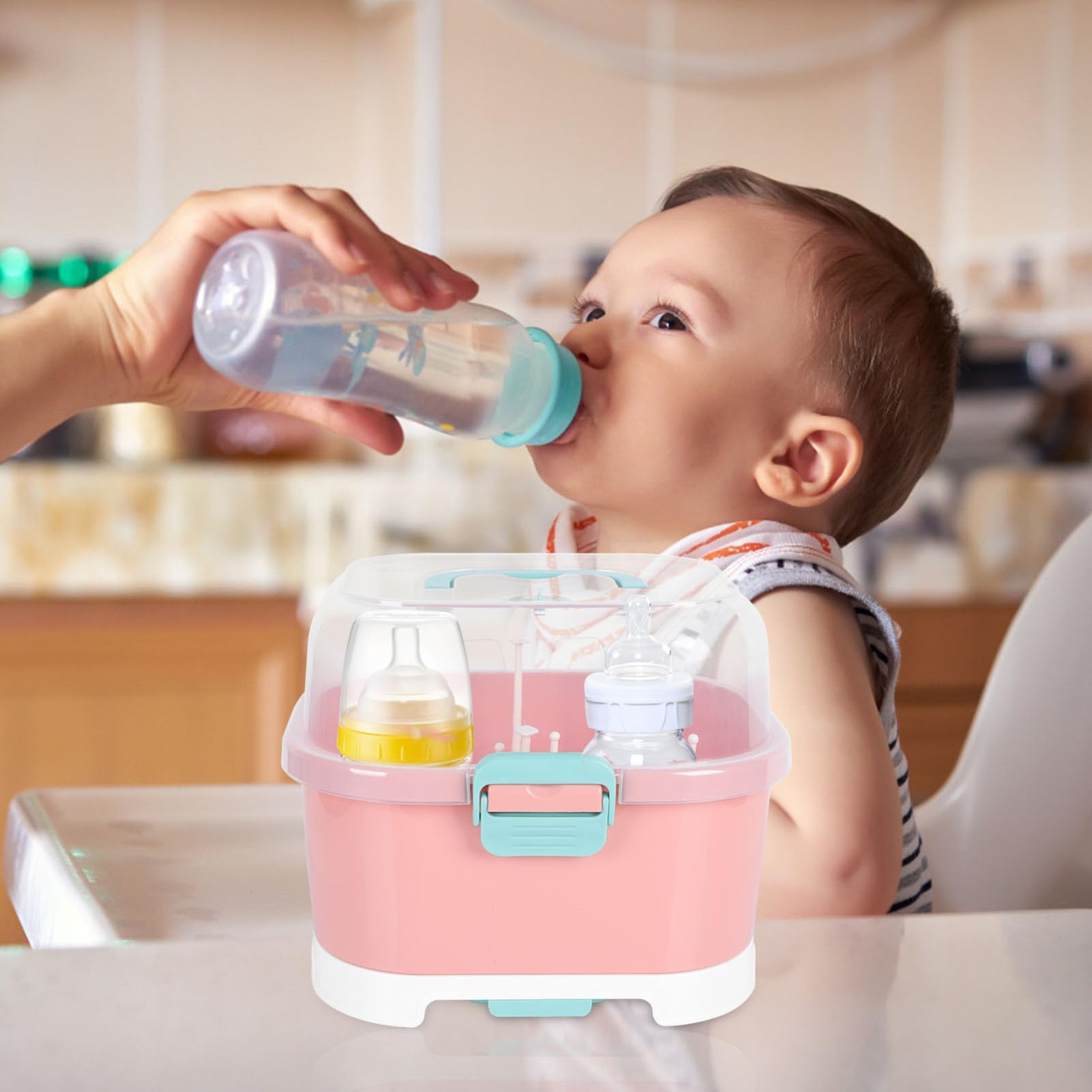 Boîte de rangement pour bouteilles d'alimentation - Égouttoir à vaisselle sur comptoir pour évier de cuisine - Égouttoir à vaisselle - Égouttoir à vaisselle - Filet de drainage - Vaisselle