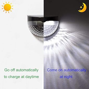 Solar Fence Lights, Decorative LED Garden Lights Waterproof Solar Powered for Patio, Yard, Garage, Stairway, Gate, Wall (8 Pack)