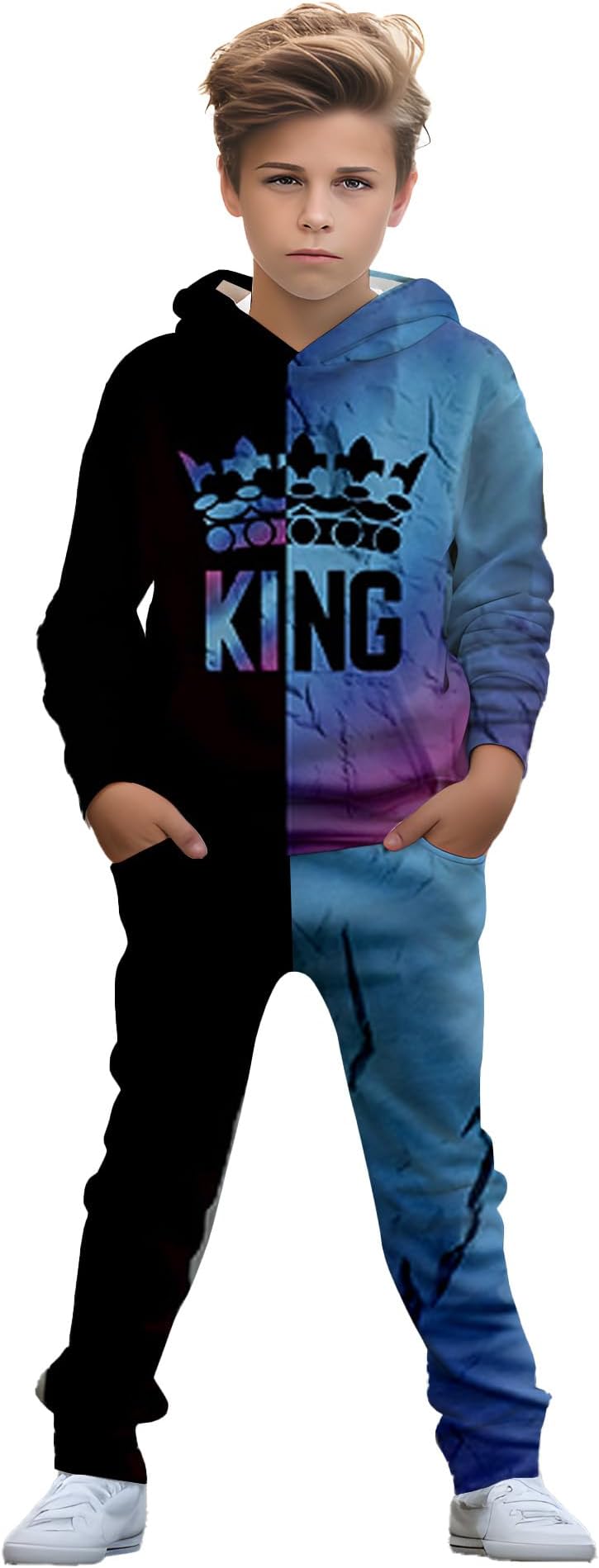 boys' clothing sets, 2-Piece Hoodie & Pants Outfits for Boys Size 4-14 | Lightweight Non-Fleece Fall & Spring Clothing Sets