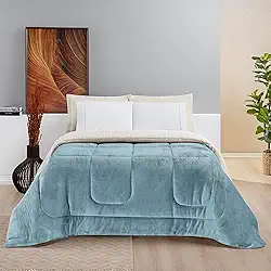 Coberdrom Inverno Dupla Face Grosso Super Quentinho - Matelado - Manta 100 (Quartzo Azul, King 2.60 x 2.40m)